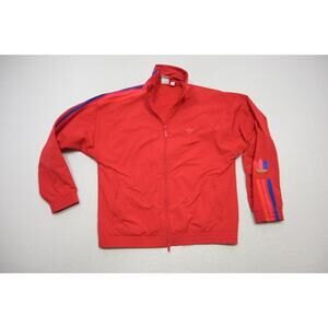 Adidas Track Jacket Red Full Zip Lined Performance Athletic Womens Sz Small